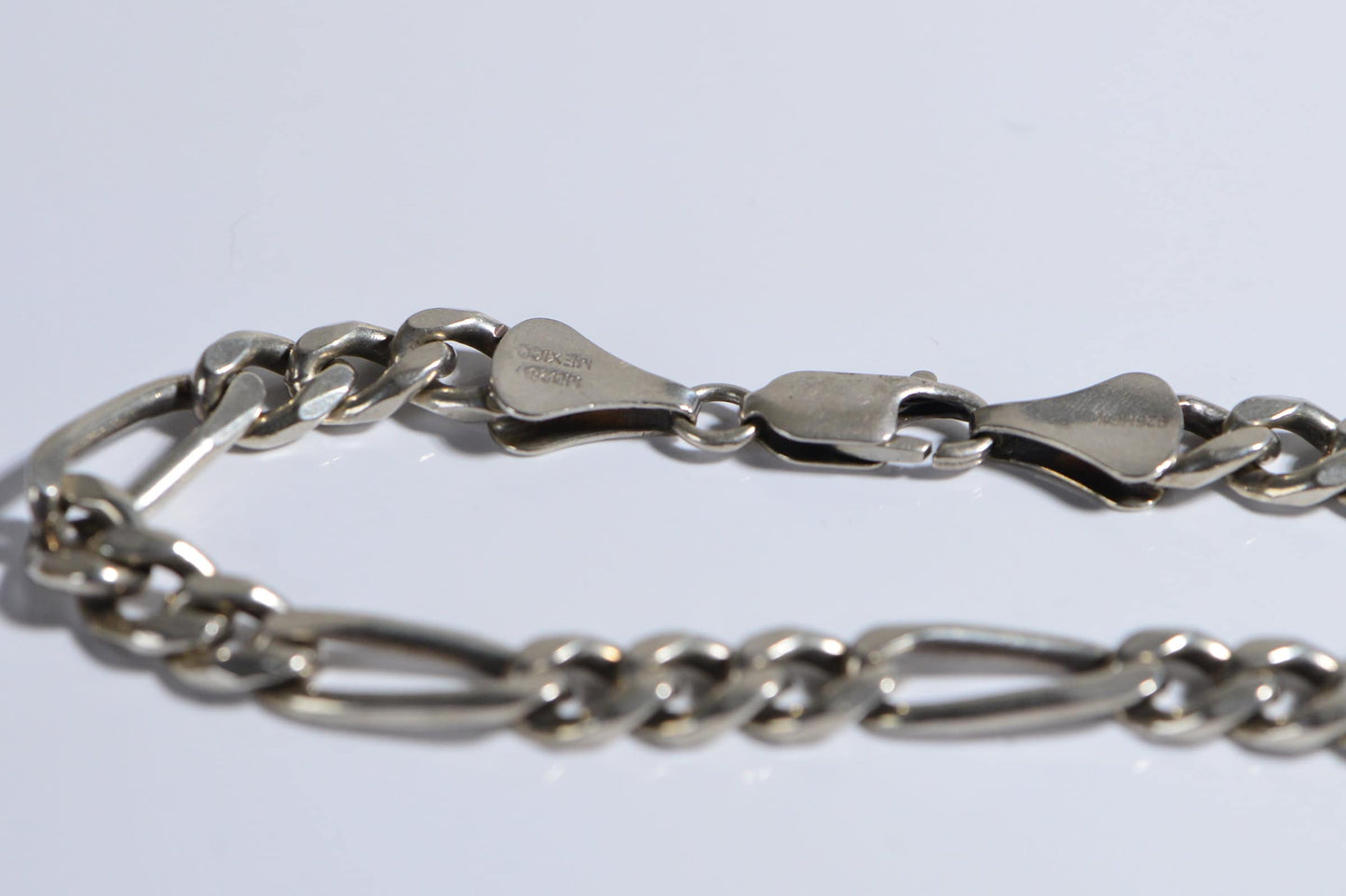 Heavy Sterling Silver Bracelet Figaro Chain Men's Bracelet