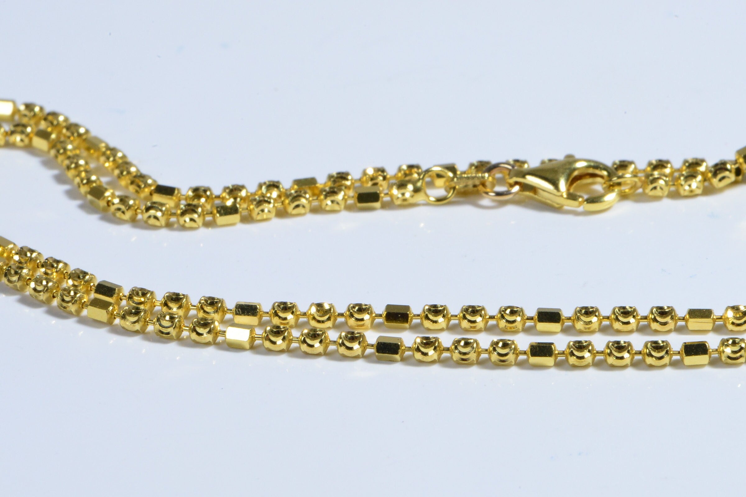 14K Gold Over Sterling Silver Ball & Bar Chain - 18 inch