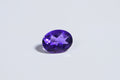 9X6.7mm Natural Amethyst Oval Faceted Cab Ring Size Dark Purple Crystal Cabochon