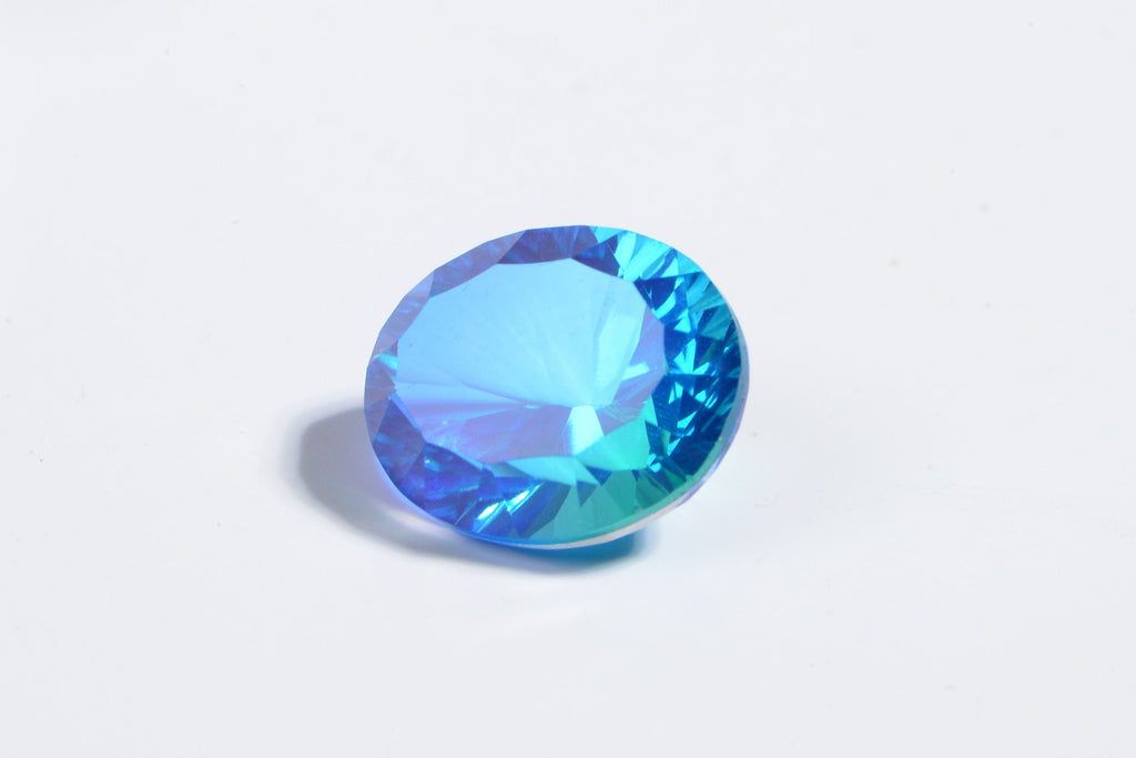 Blue Topaz Doublet Quartz Oval Fancy Cut Cabochon Loose Gemstone