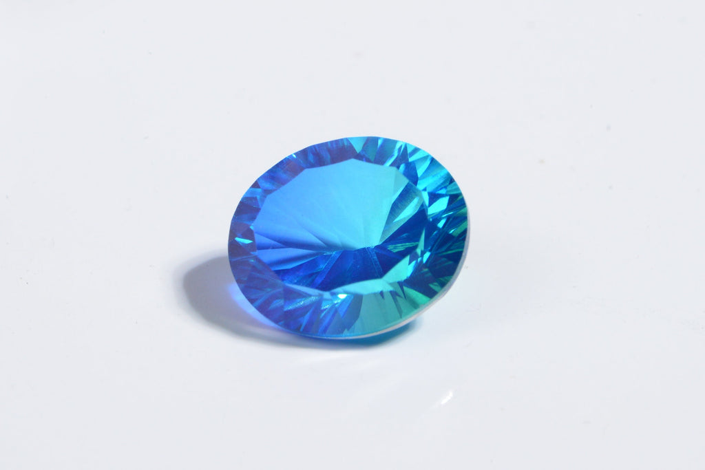 Blue Topaz Doublet Quartz Oval Fancy Cut Cabochon Loose Gemstone