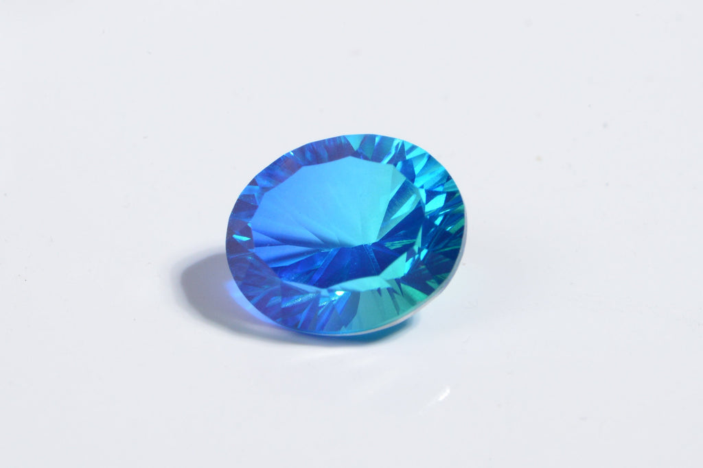 Blue Topaz Doublet Quartz Oval Fancy Cut Cabochon Loose Gemstone