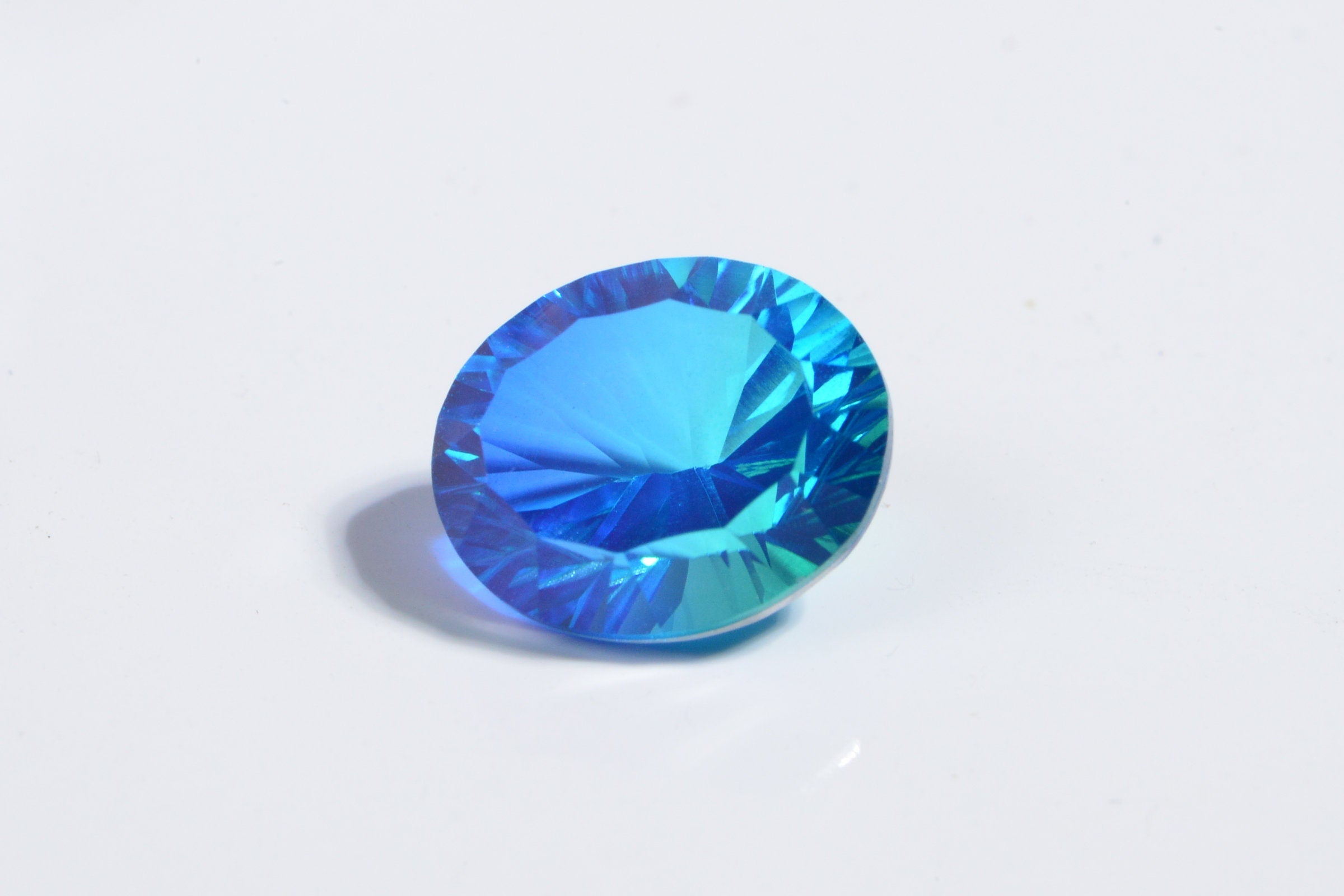 Blue Topaz Doublet Quartz Oval Fancy Cut Cabochon Loose Gemstone