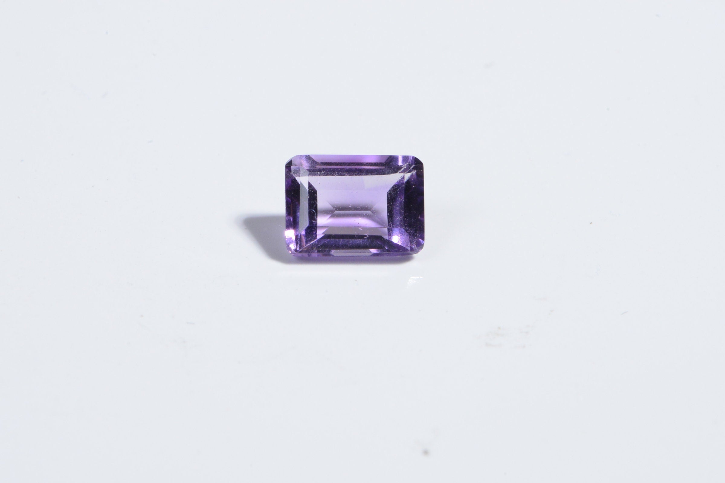 7X5mm Natural Amethyst Emerald Faceted Cab Ring Size Light Purple Crystal Cabochon