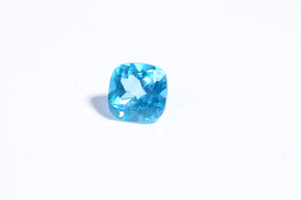 Natural Blue Topaz: Cushion Cut Crystal Cabochon (7mm)