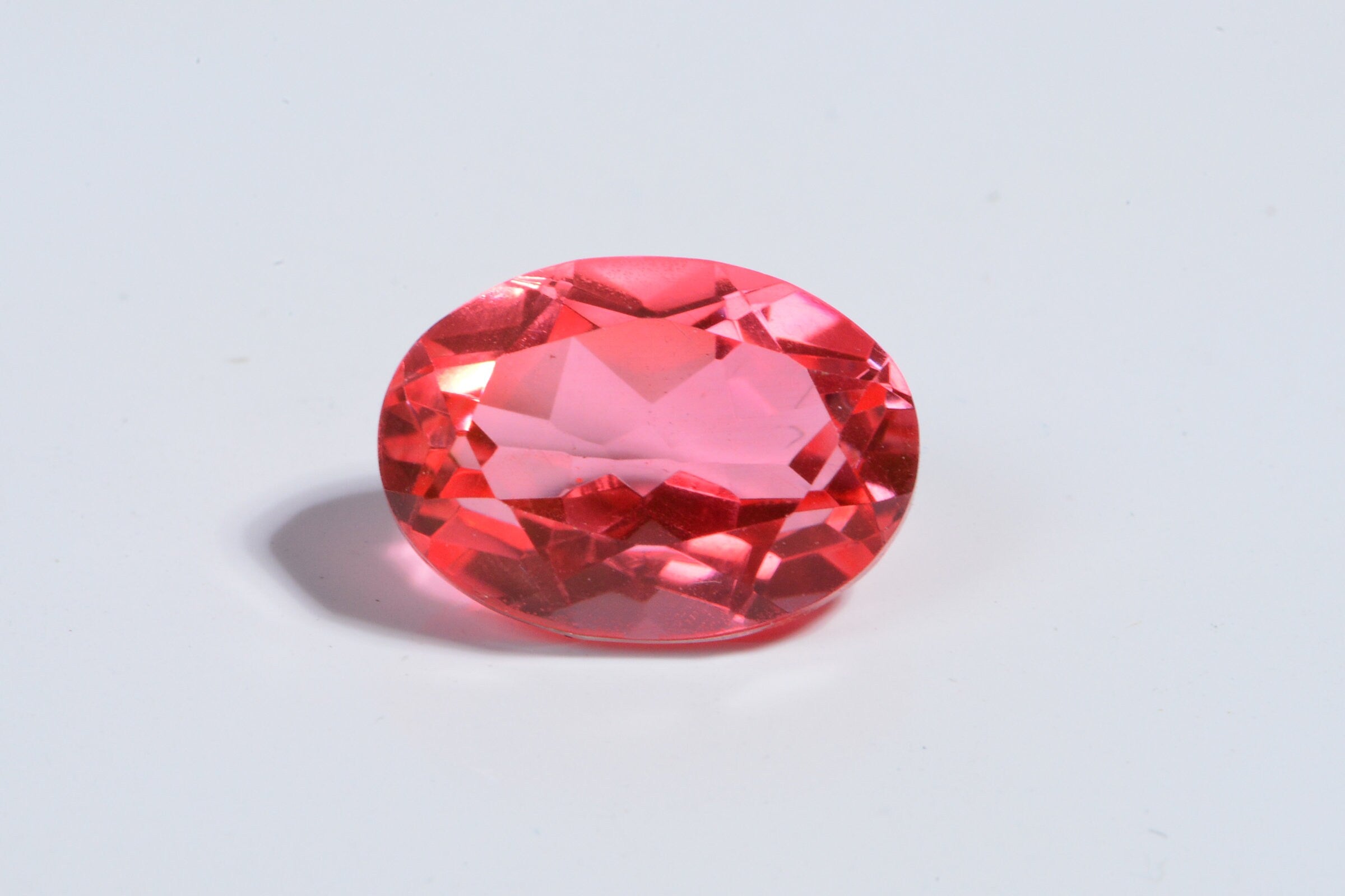 Salmon Pink  Quartz Oval Facet Ring size Cabochon Birthstone Gems