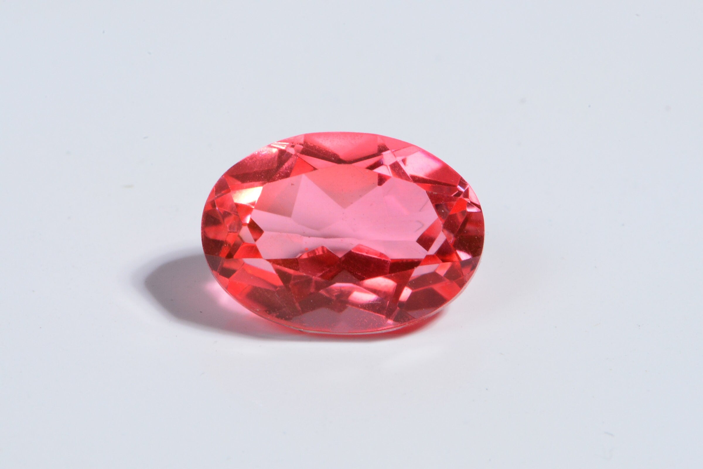 Salmon Pink  Quartz Oval Facet Ring size Cabochon Birthstone Gems