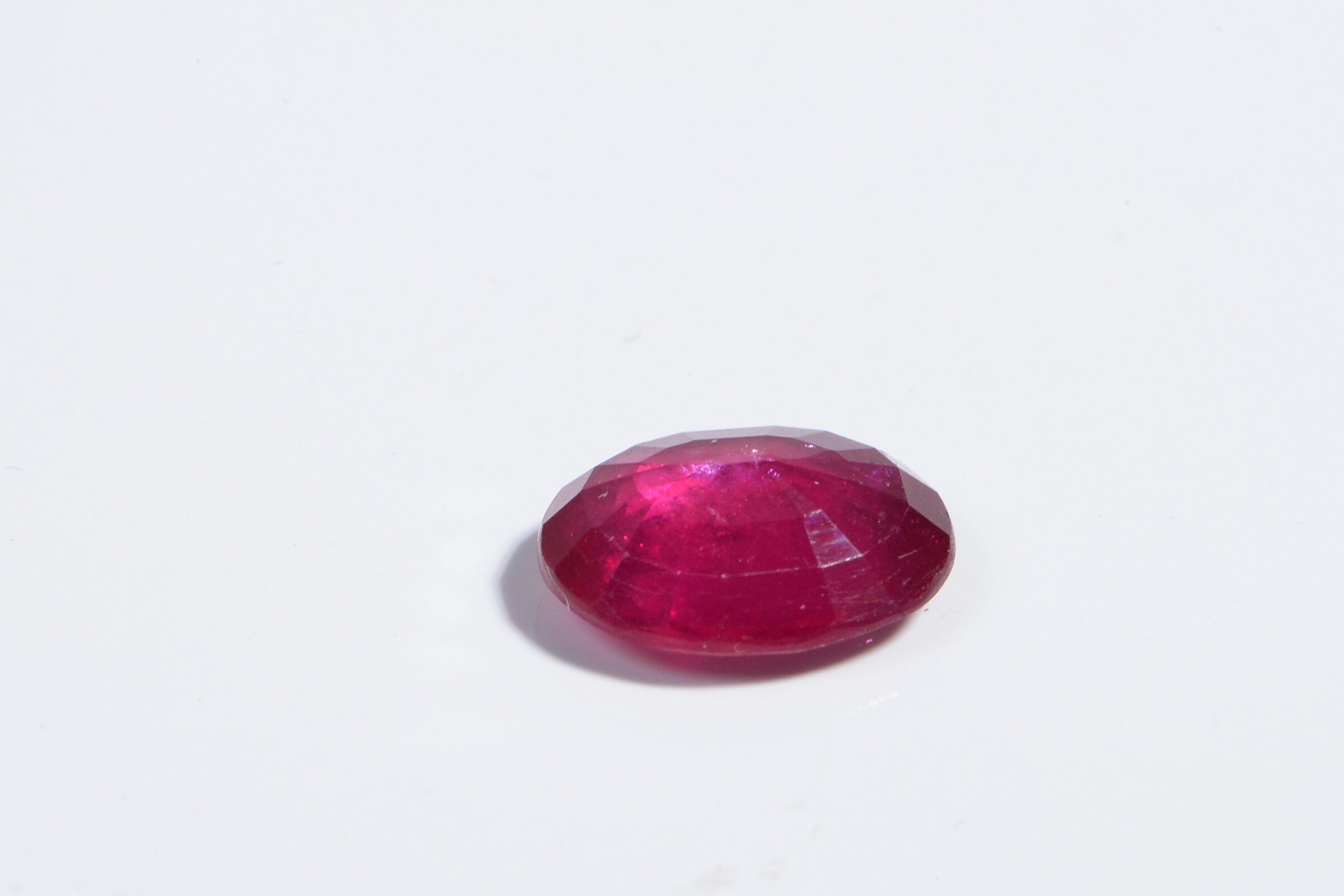 Natural Ruby Cabochon: Oval Faceted July Birthstone (10.9X8.8X3.8mm)