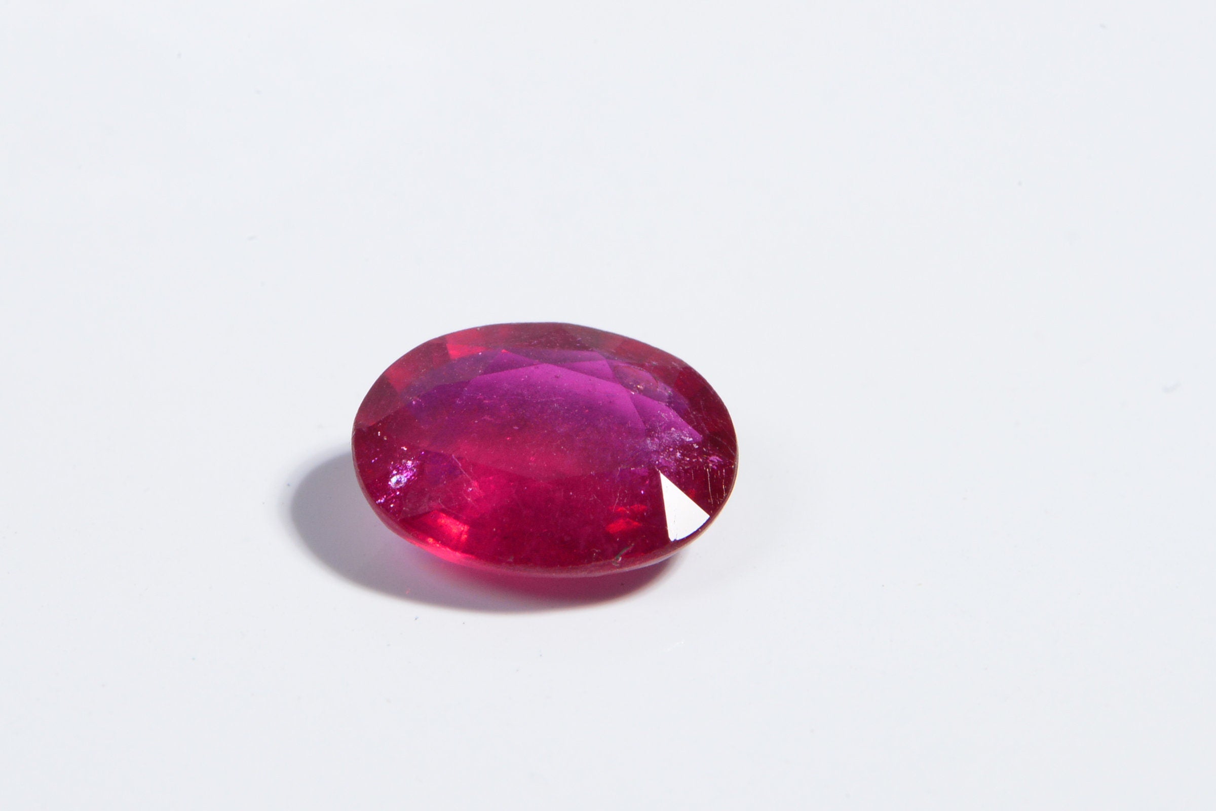 Natural Ruby Cabochon: Oval Faceted July Birthstone (10.9X8.8X3.8mm)