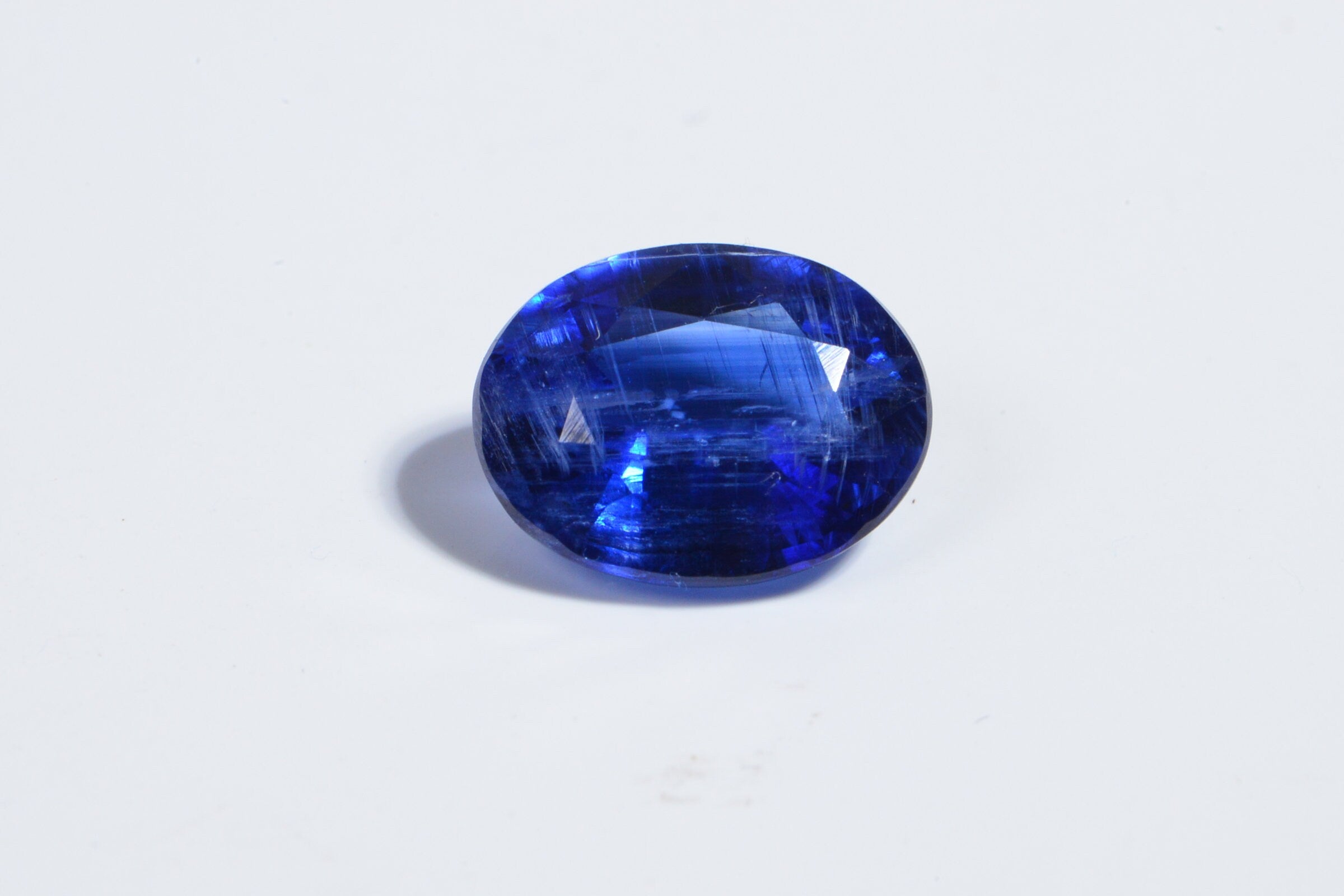 2.10ct Oval Blue Kyanite Gemstone: 9x7mm Faceted Cabochon