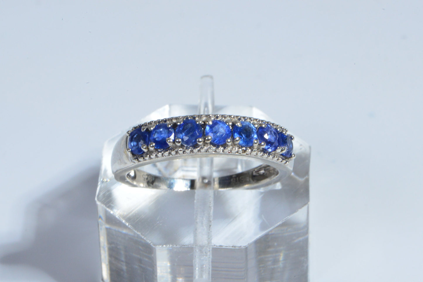 Natural Blue Kyanite Sterling Silver stacking gemstone ring Vintage ring