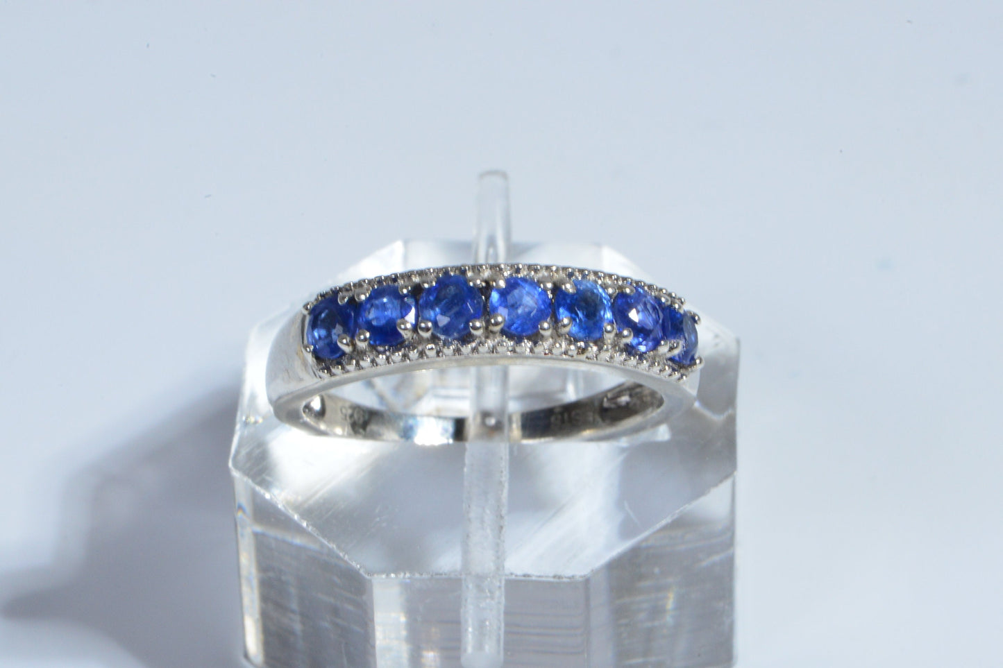 Natural Blue Kyanite Sterling Silver stacking gemstone ring Vintage ring