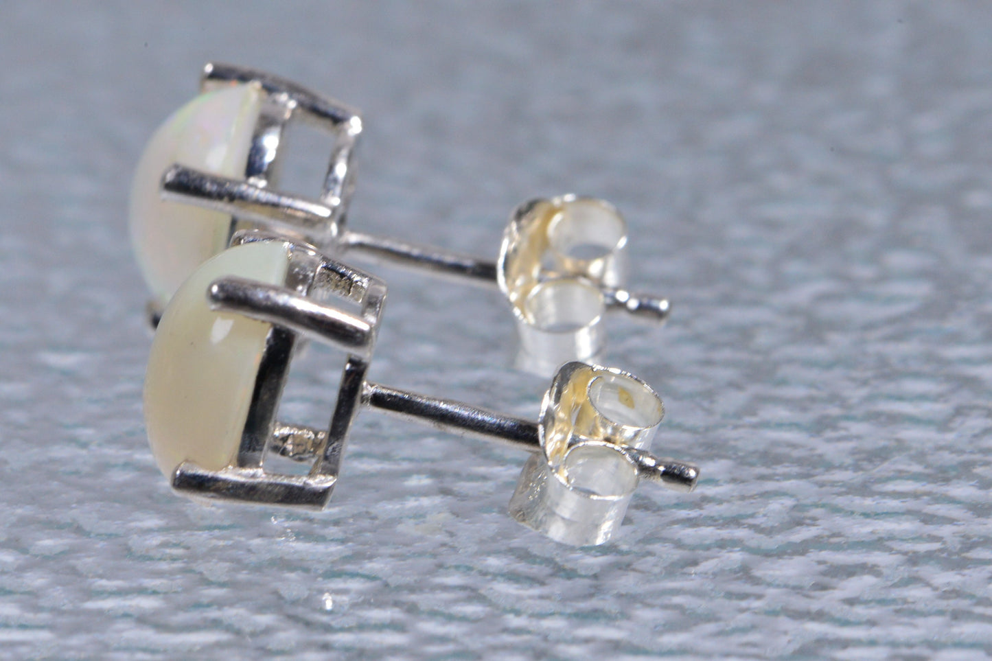 Ethiopian Welo Opal Studs Earrings Prong Set Sterling silver Tiny Post Earrings Birthstone Jewelry