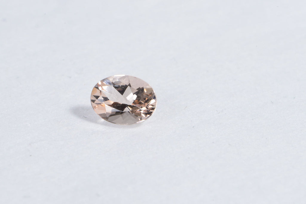 Peach Morganite Stone For Ring Oval Faceted Cabochon Natural Gemstone 1.15ct