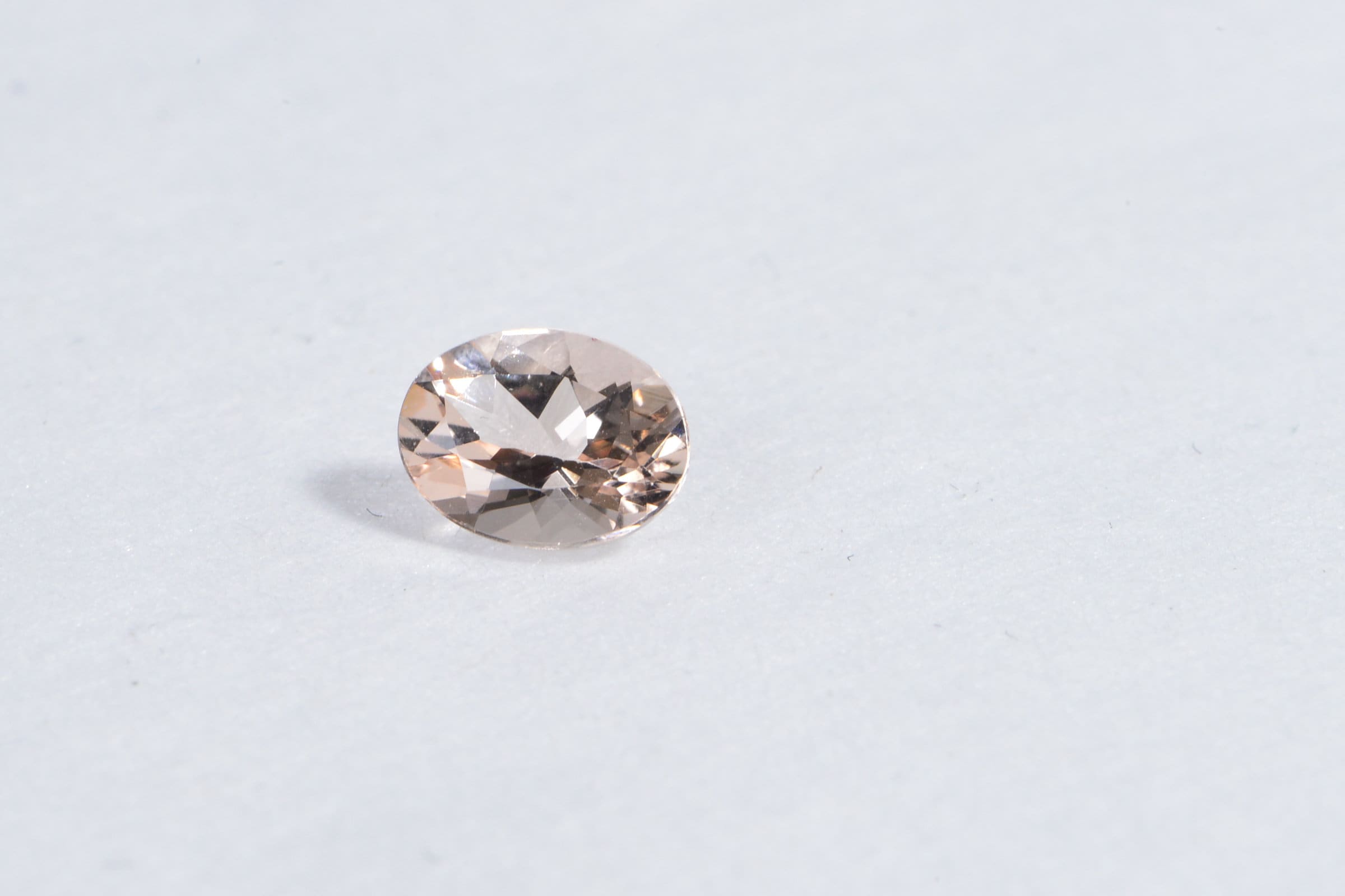 Peach Morganite Stone For Ring Oval Faceted Cabochon Natural Gemstone 1.15ct