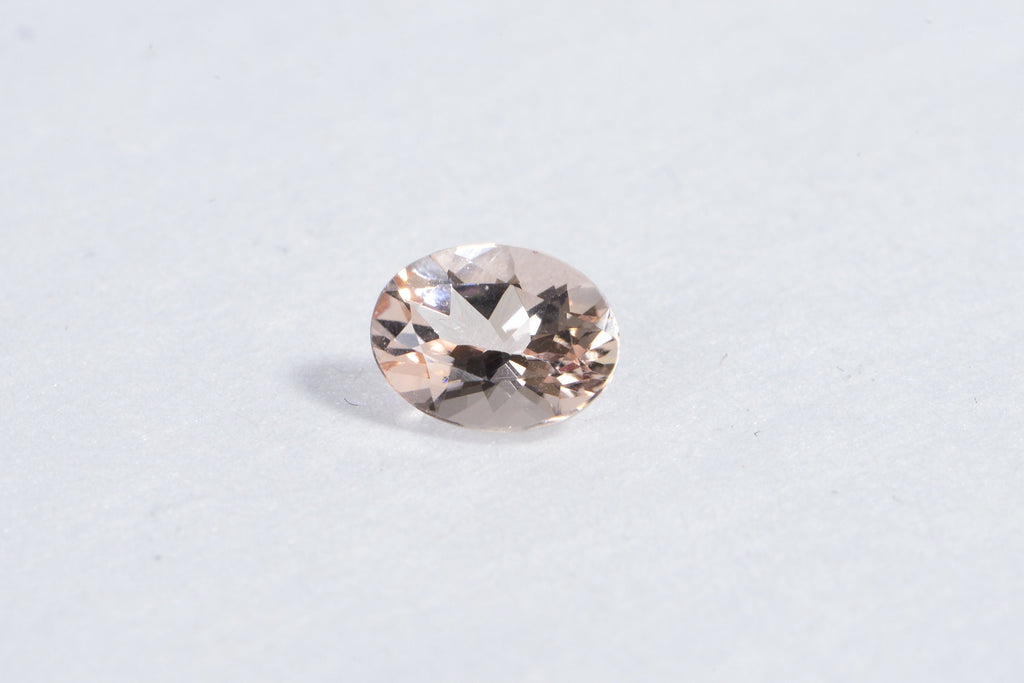 Peach Morganite Stone For Ring Oval Faceted Cabochon Natural Gemstone 1.15ct