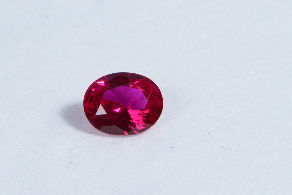 Synthetic Pink Hot Sapphire Oval Cabochon Gemstone Loose