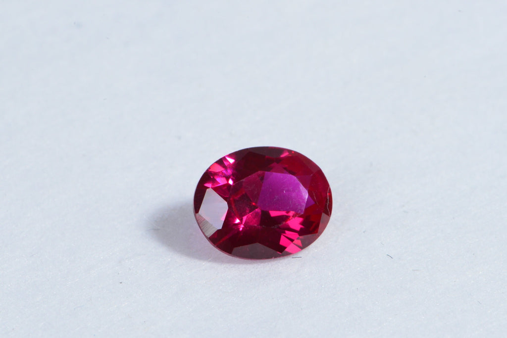 Synthetic Pink Hot Sapphire Oval Cabochon Gemstone Loose