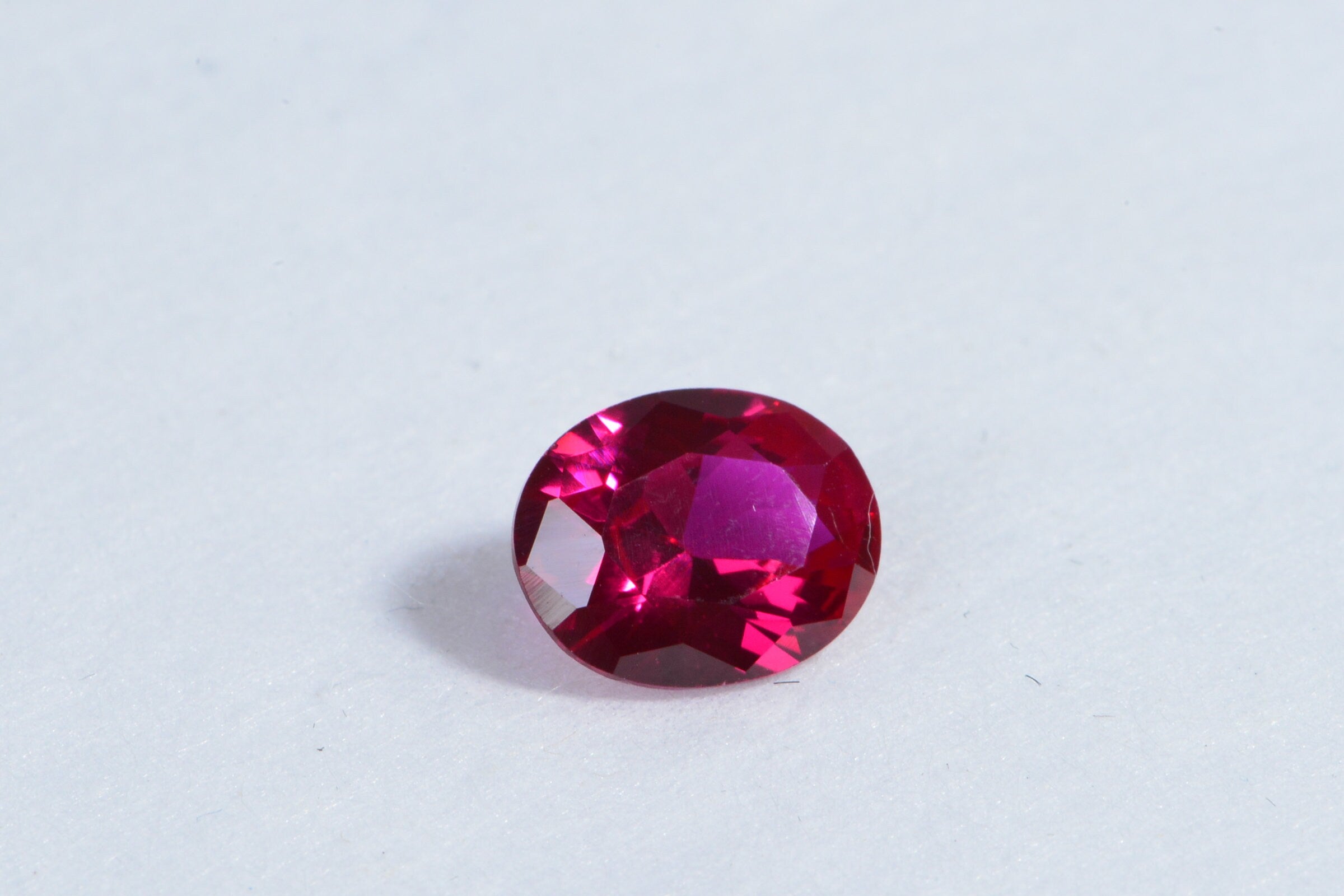 Synthetic Pink Hot Sapphire Oval Cabochon Gemstone Loose
