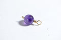 10mm Amethyst Charm: 14K Gold Filled Wire Wrapped February Birthstone
