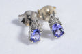 Natural Tanzanite,Zircon Sterling Silver 4 mm Tiny Studs Gemstone