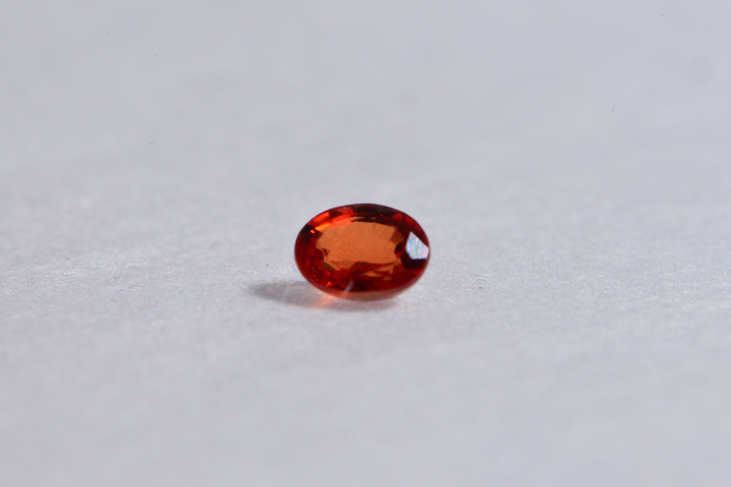 Natural Orange Sapphire: 0.35 ct Oval Loose Gem (3X4 mm)