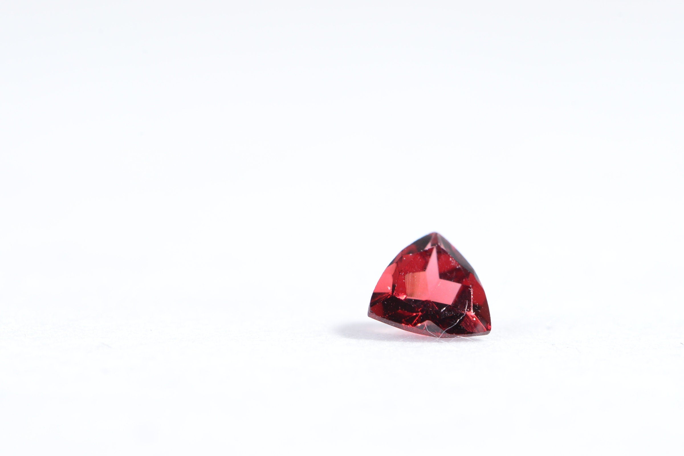 Padparadscha sapphire Trillion Cut Gemstone Point Back Synthetic  Cabochon