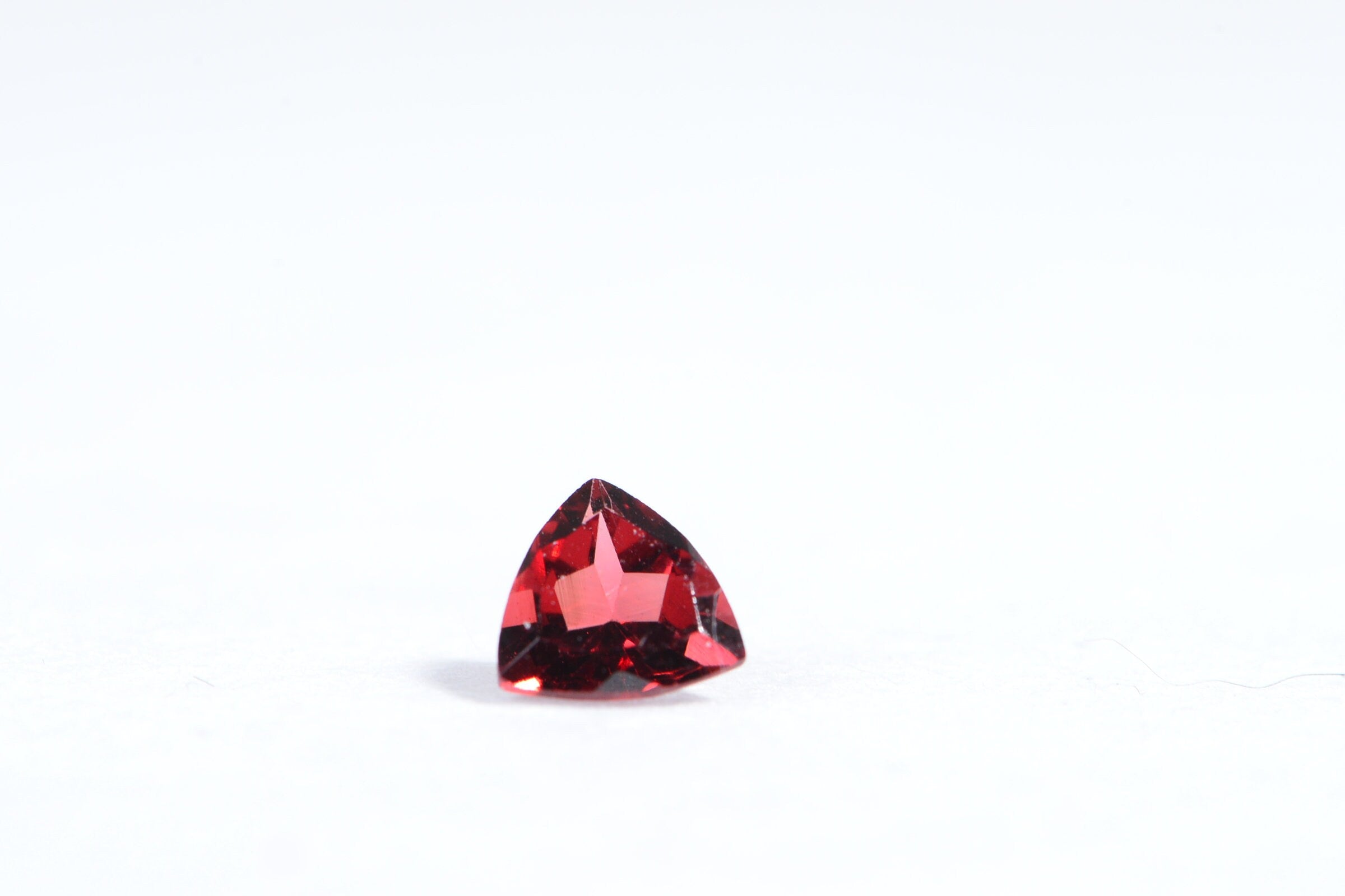 Padparadscha sapphire Trillion Cut Gemstone Point Back Synthetic  Cabochon