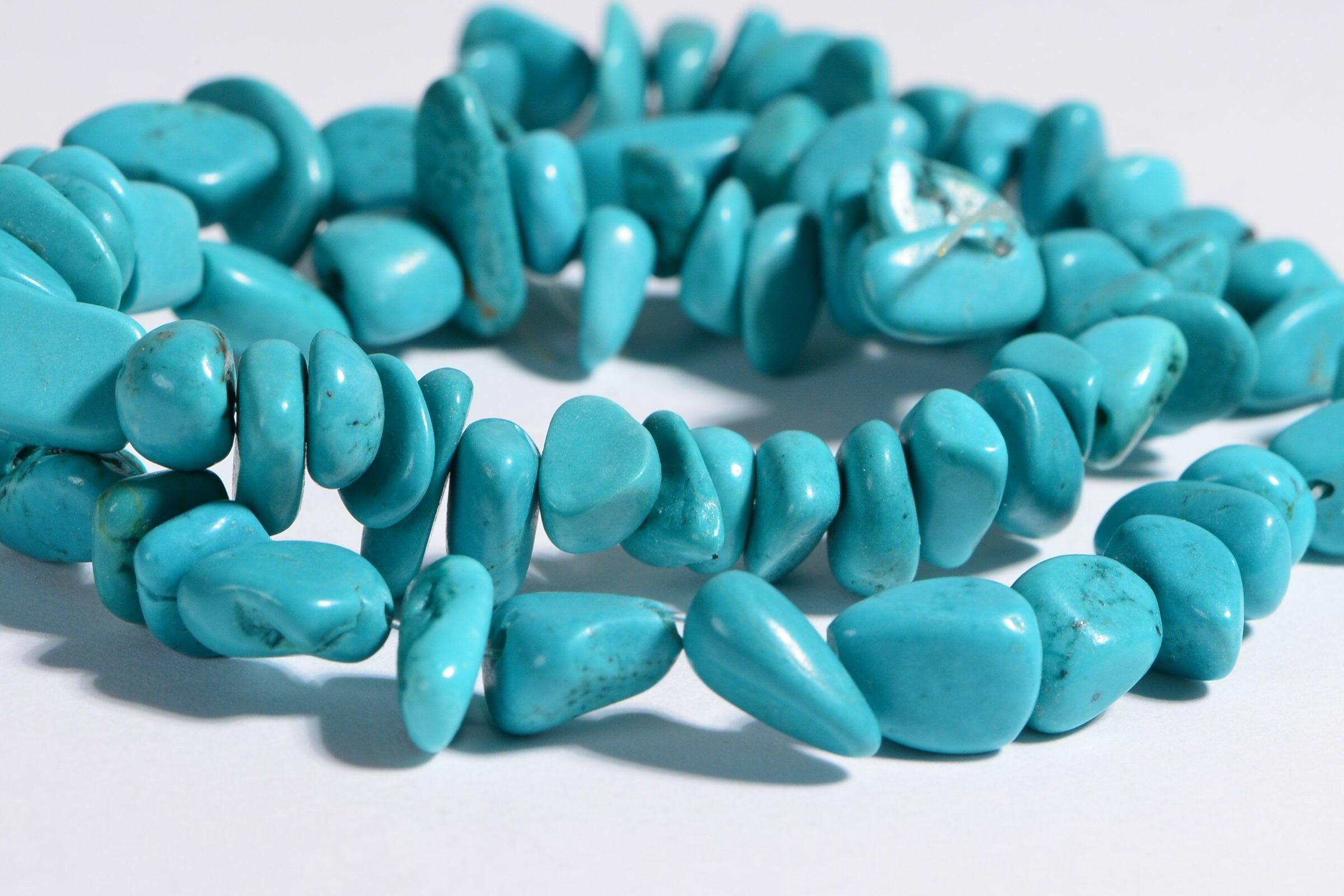 Magnetite Turquoise Teal Nugget Beads Full strand