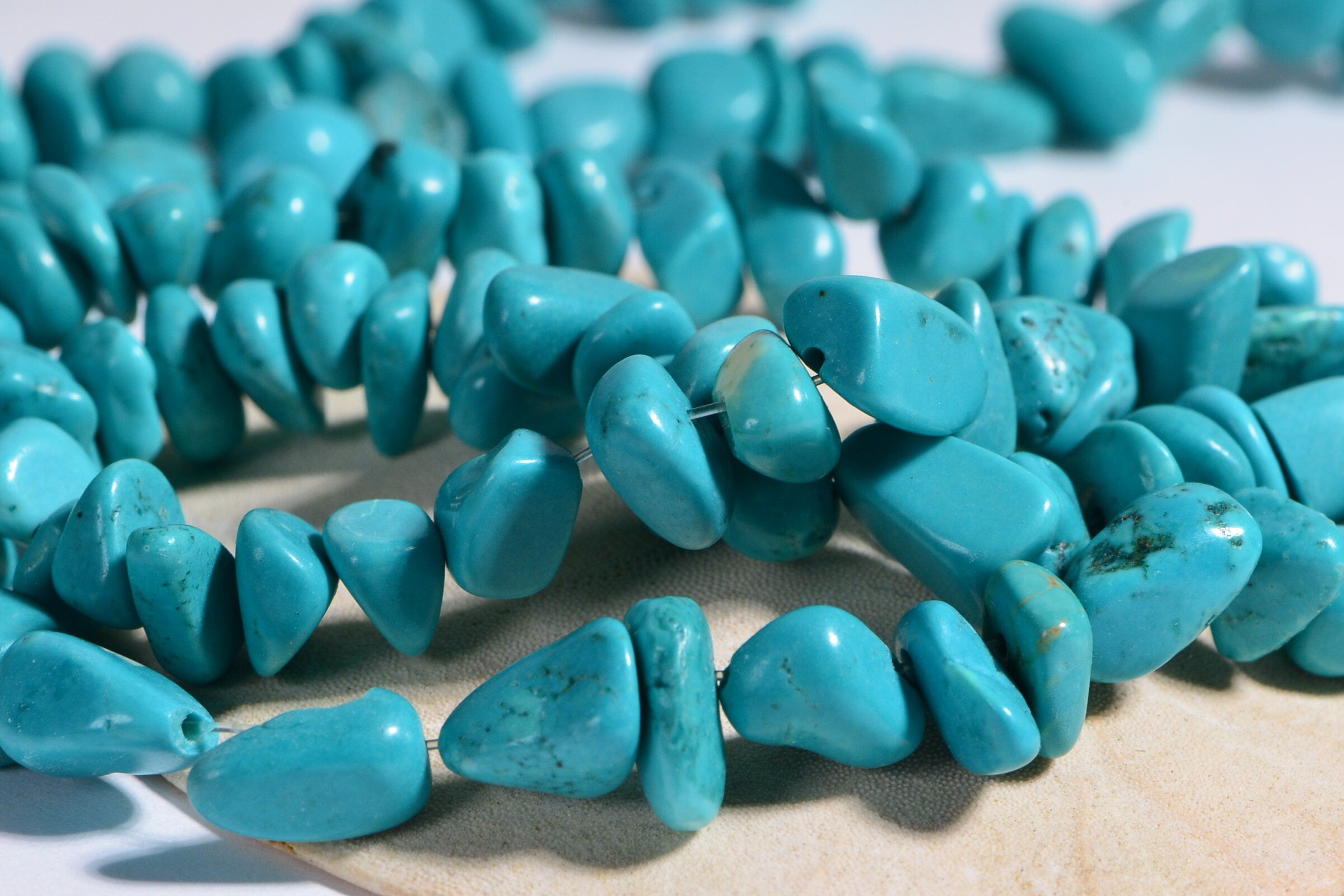 Magnetite Turquoise Teal Nugget Beads Full strand