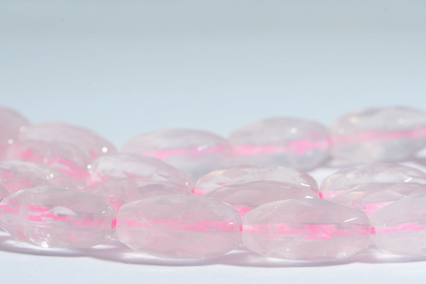 AAA Rose Quartz Faceted Barrel Beads: Crystal Pink Gemstone (2 beads)
