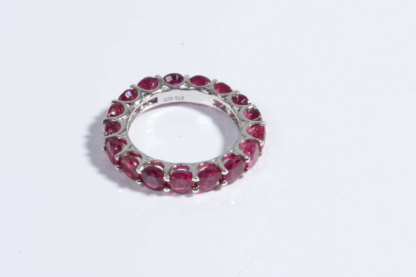 Natural Ruby Sterling Silver Ring - July Birthstone Band
