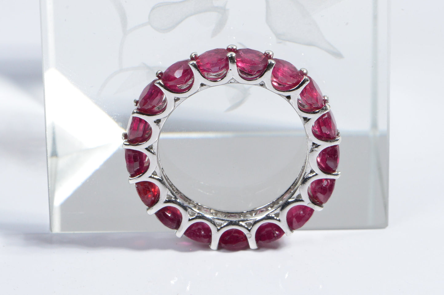 Natural Ruby Sterling Silver Ring - July Birthstone Band