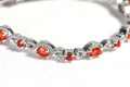 Fire Mexican Opal Bracelet Sterling Silver Tennis Bracelet Vintage Jewelry