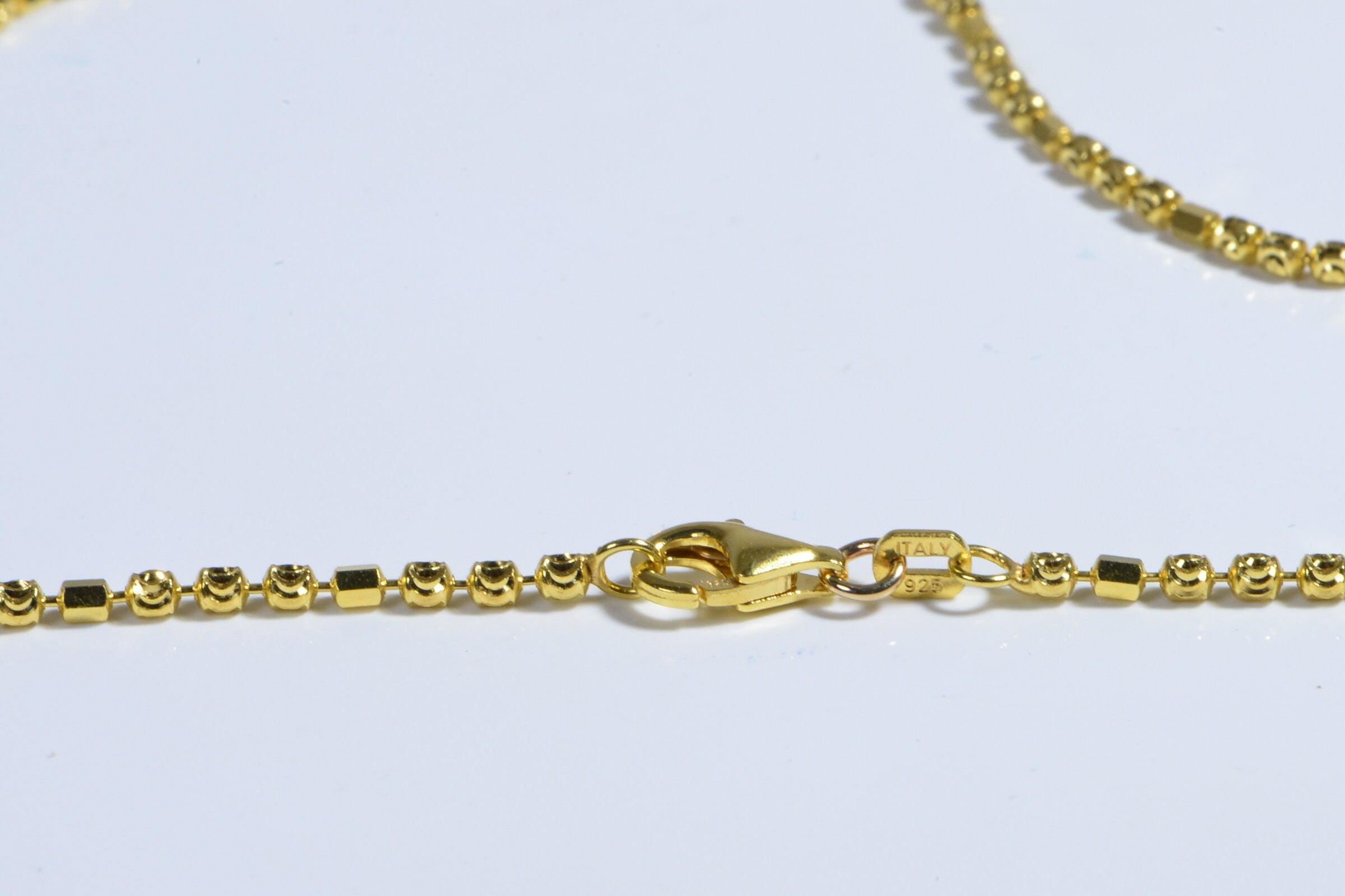 14K Gold Over Sterling Silver Ball & Bar Chain - 18 inch