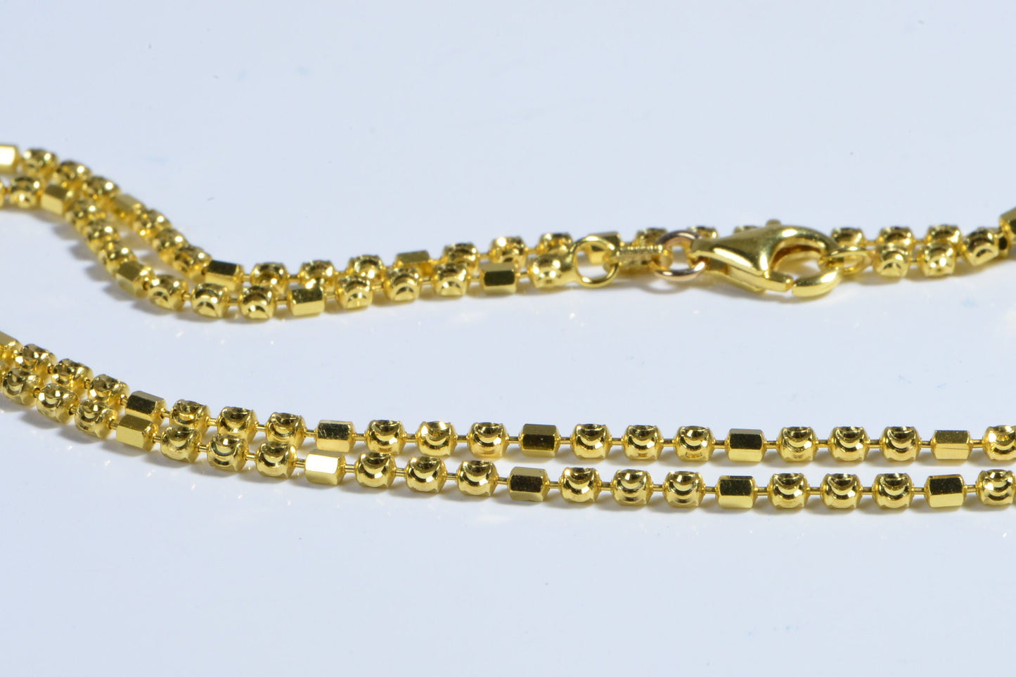 14K Gold Over Sterling Silver Ball & Bar Chain - 18 inch
