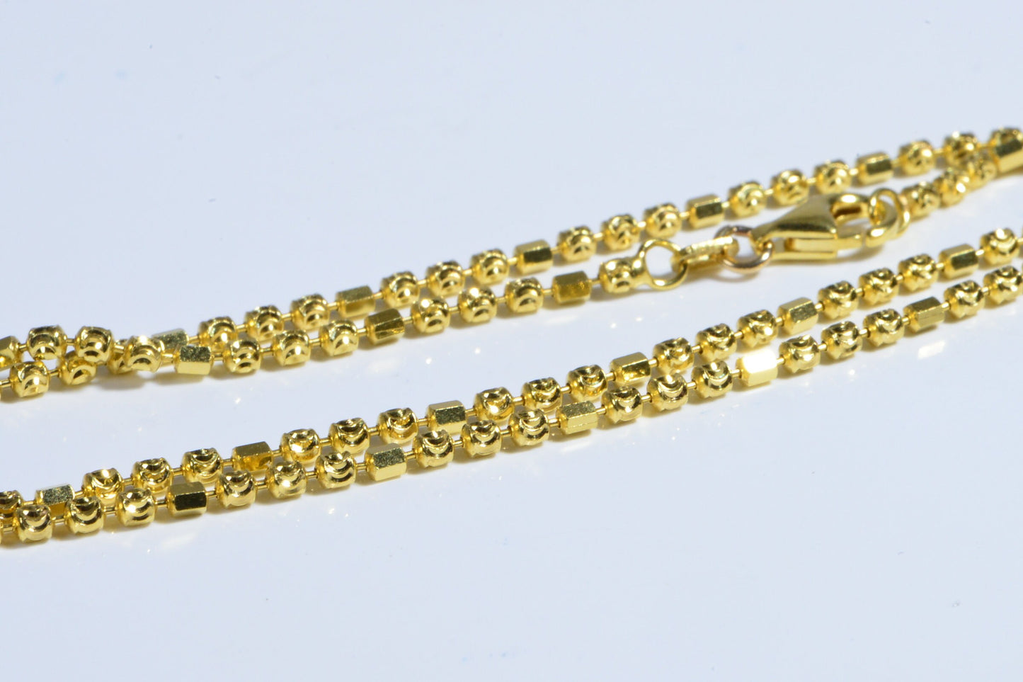 14K Gold Over Sterling Silver Ball & Bar Chain - 18 inch