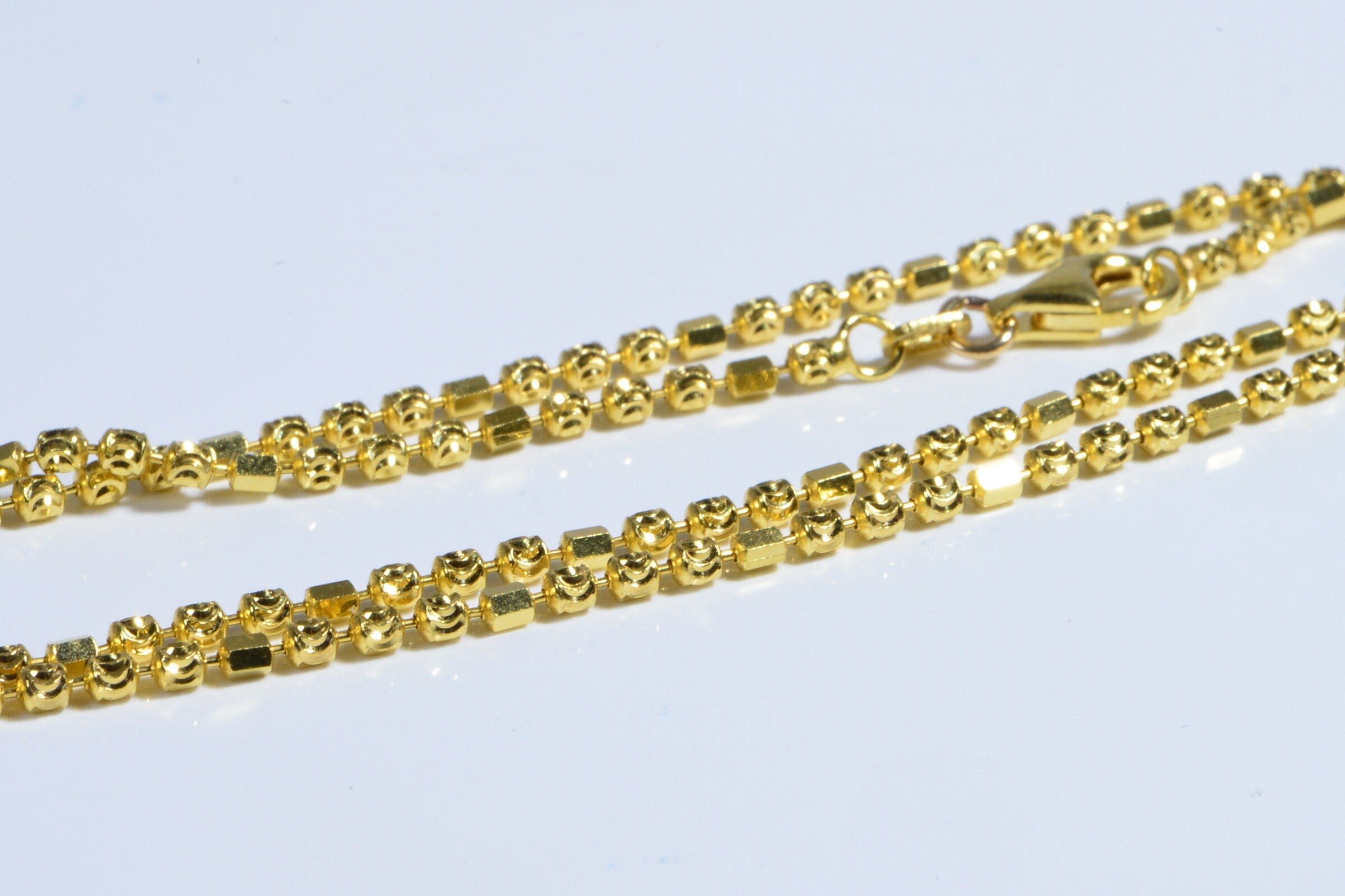 14K Gold Over Sterling Silver Ball & Bar Chain - 18 inch