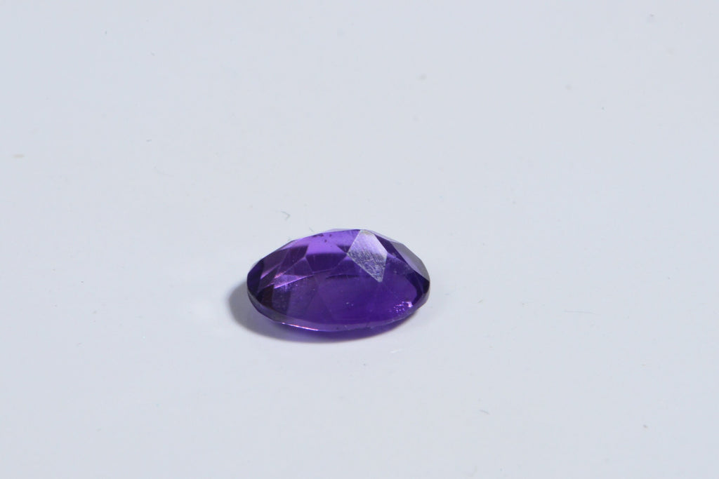 9X6.7mm Natural Amethyst Oval Faceted Cab Ring Size Dark Purple Crystal Cabochon