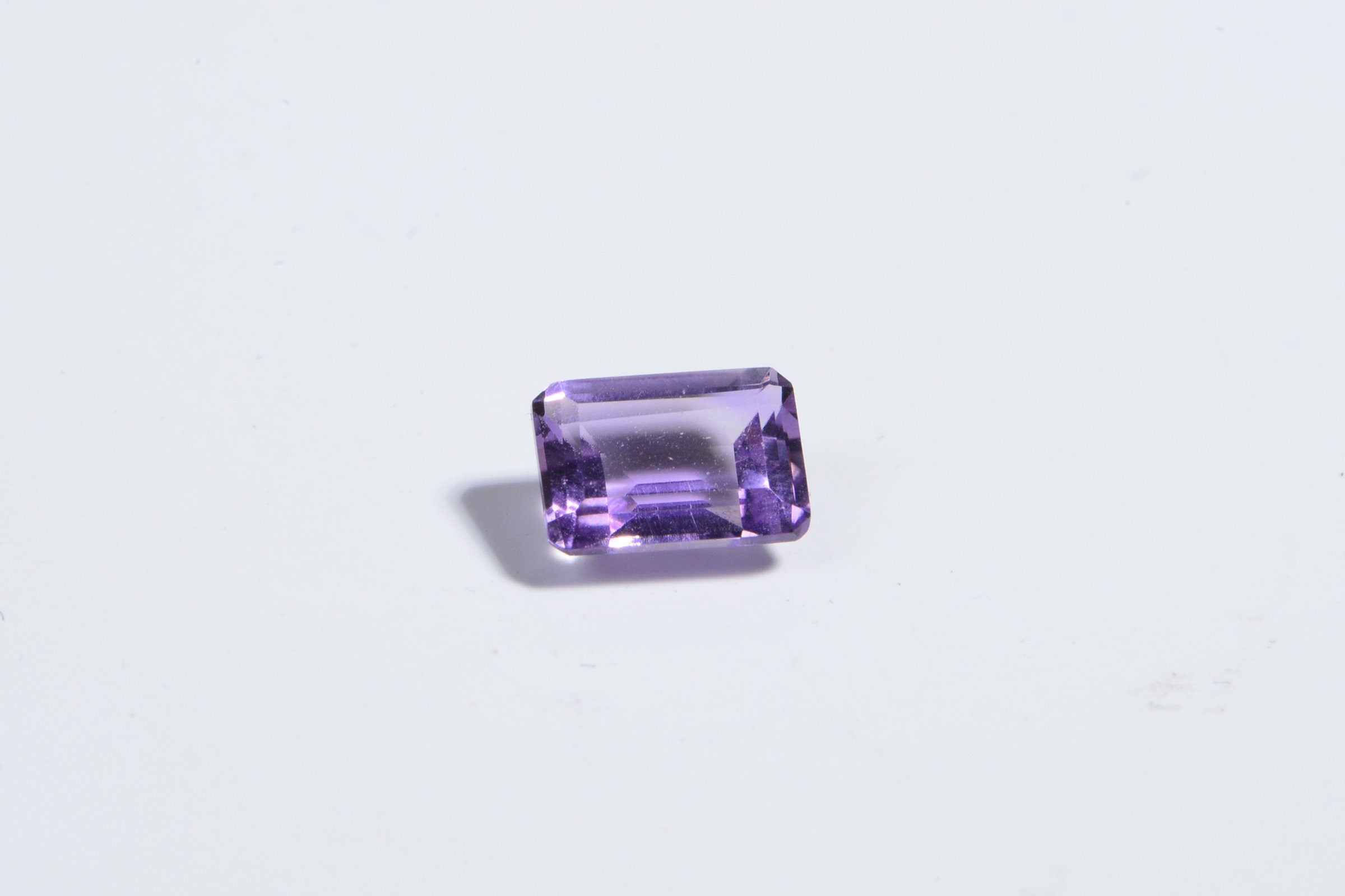 7X5mm Natural Amethyst Emerald Faceted Cab Ring Size Light Purple Crystal Cabochon