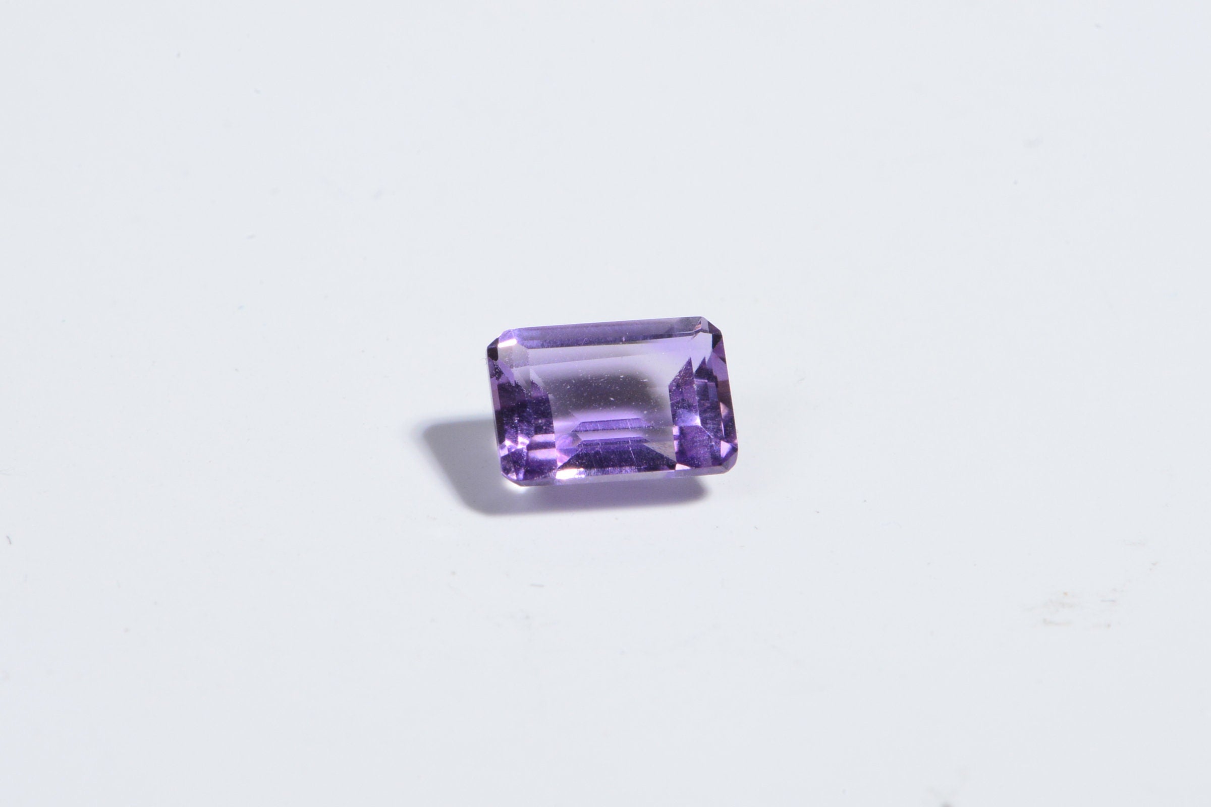 7X5mm Natural Amethyst Emerald Faceted Cab Ring Size Light Purple Crystal Cabochon
