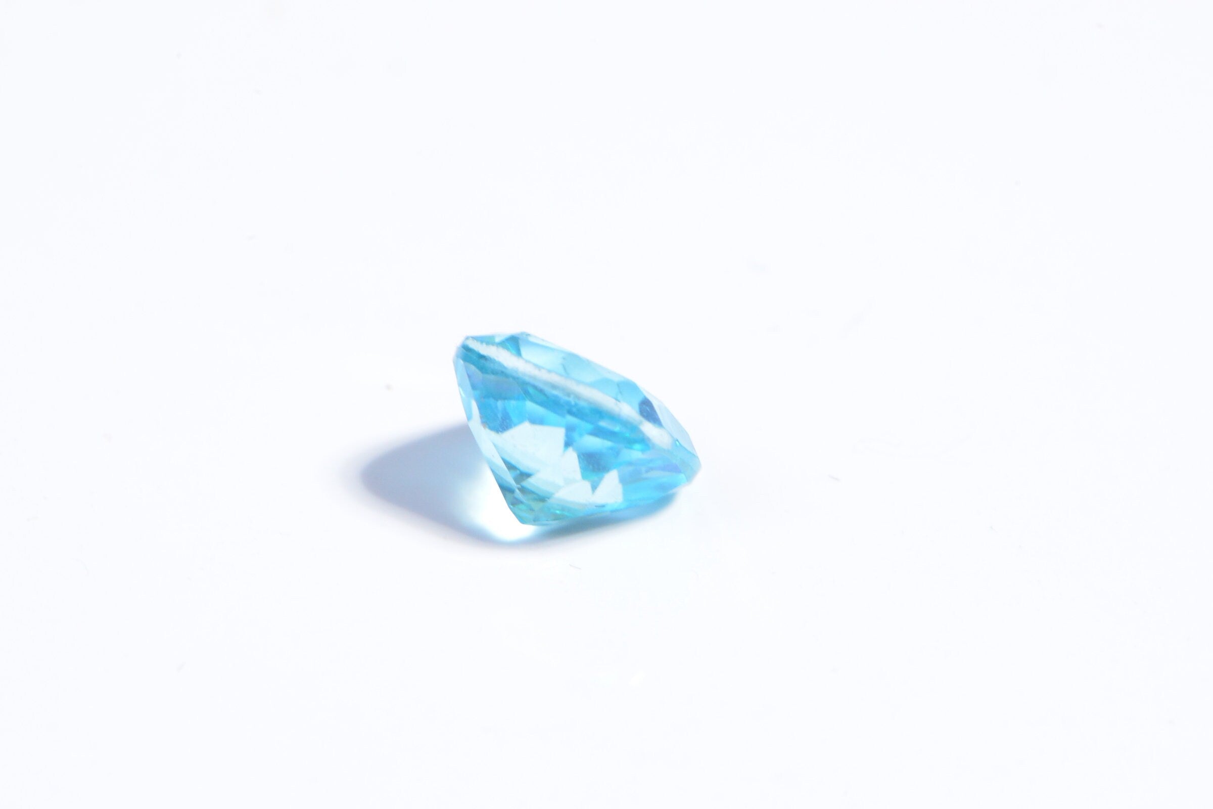 Natural Blue Topaz: Cushion Cut Crystal Cabochon (7mm)