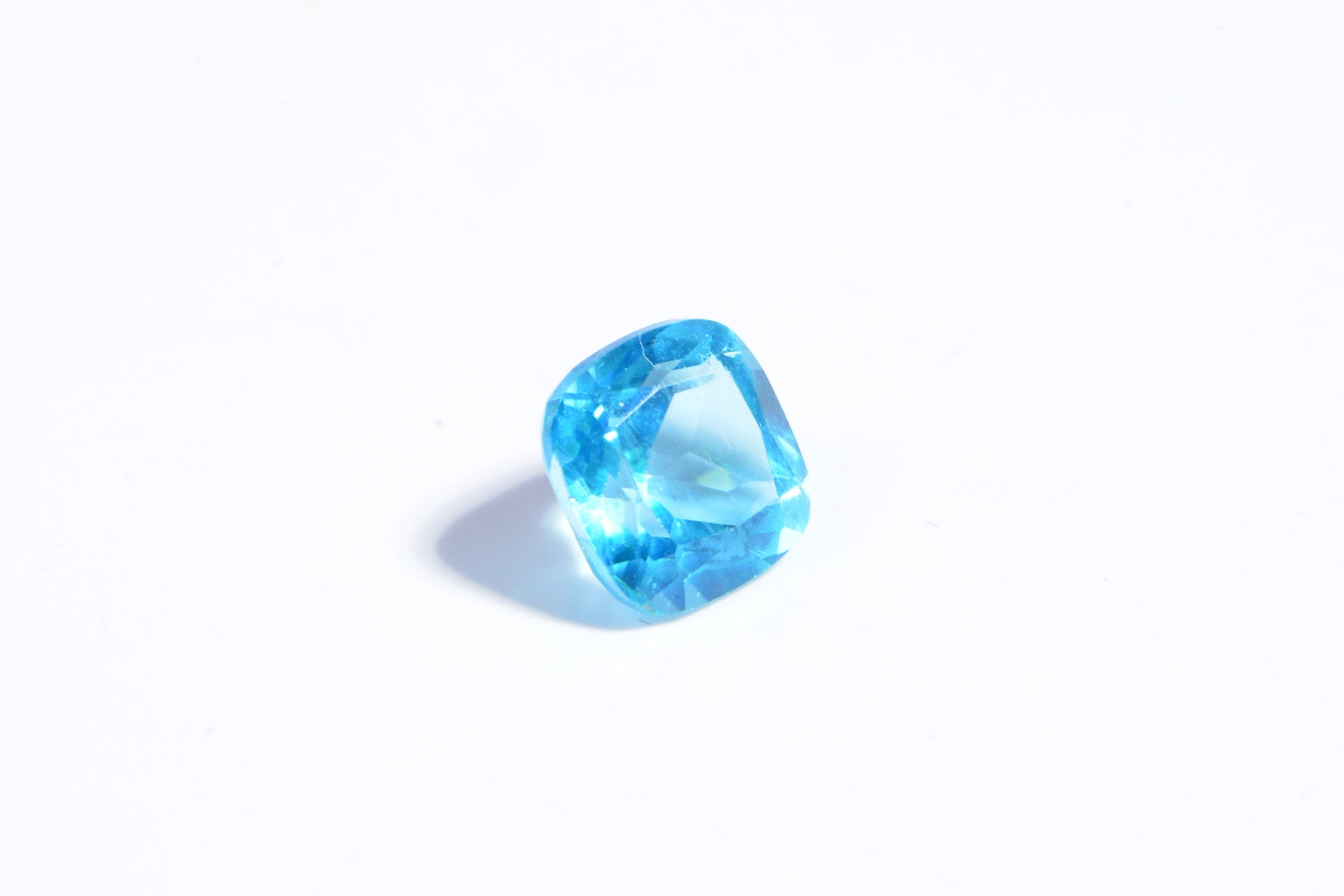 Natural Blue Topaz: Cushion Cut Crystal Cabochon (7mm)