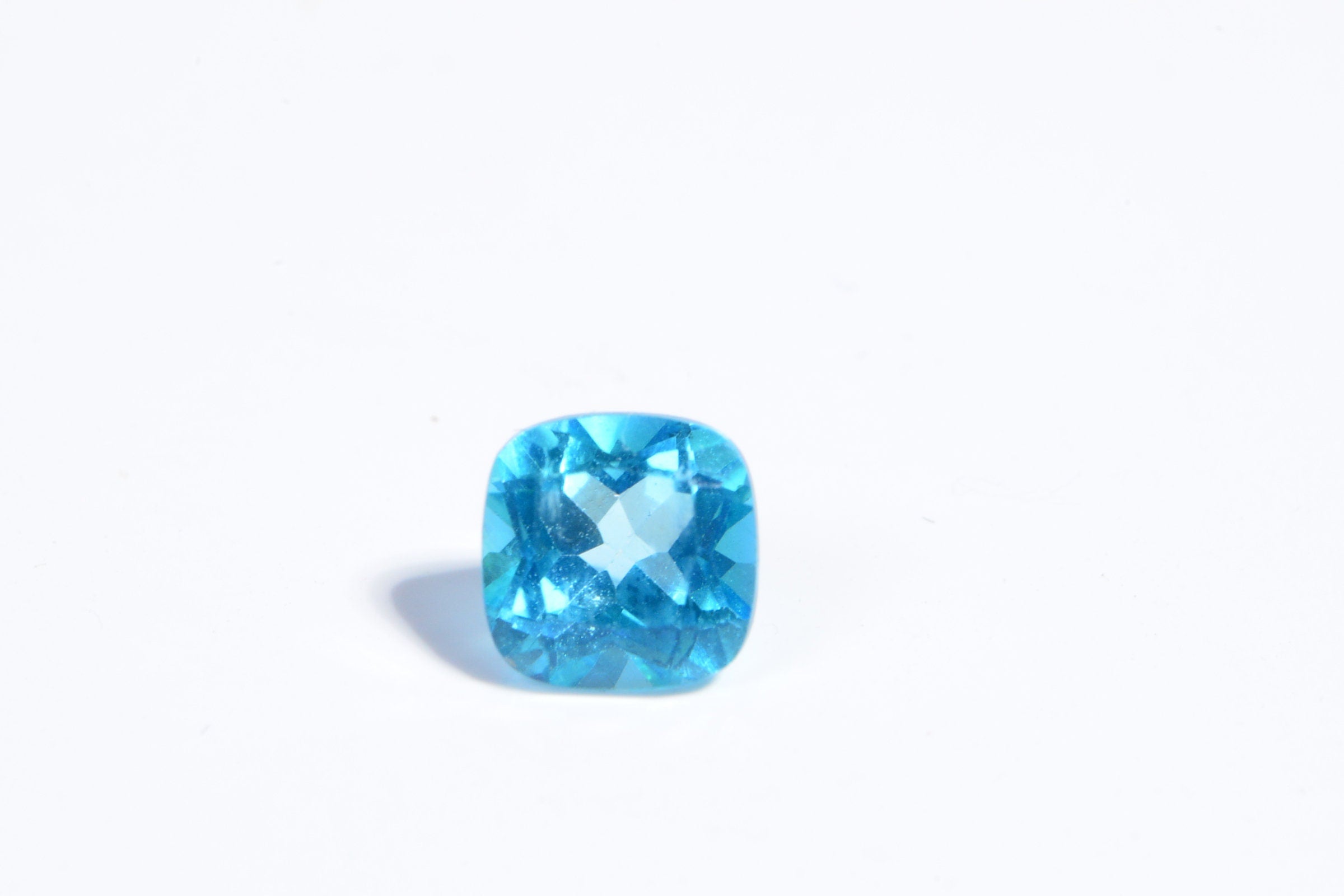 Natural Blue Topaz: Cushion Cut Crystal Cabochon (7mm)