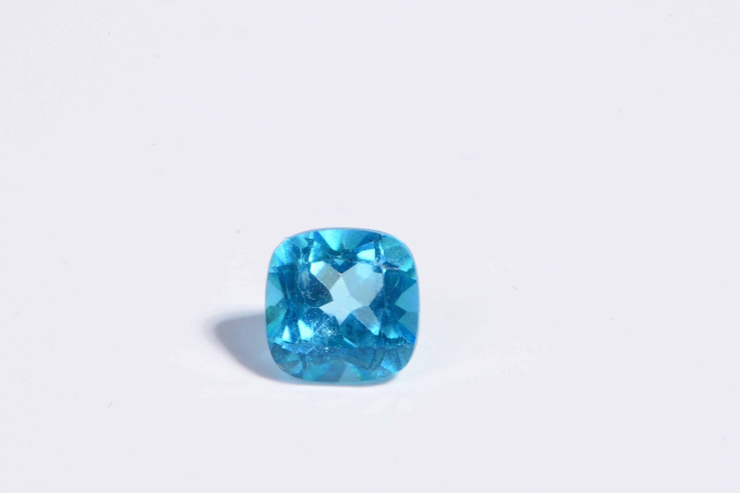 Natural Blue Topaz: Cushion Cut Crystal Cabochon (7mm)