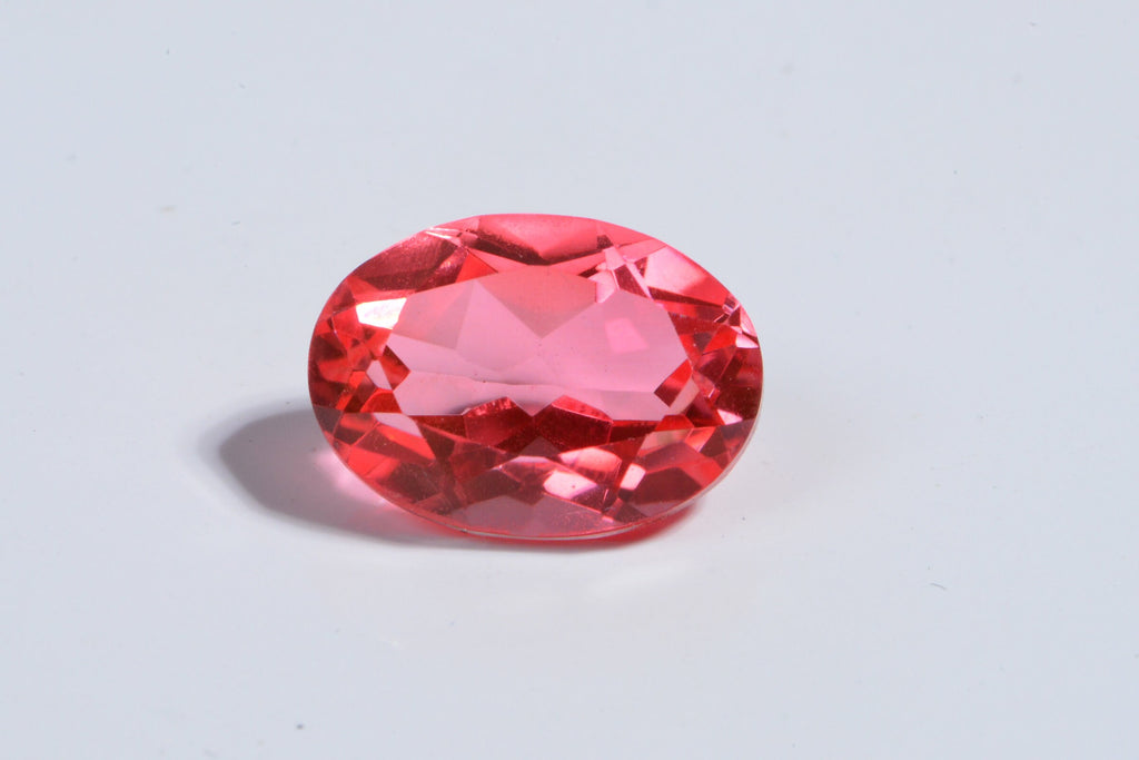 Salmon Pink  Quartz Oval Facet Ring size Cabochon Birthstone Gems