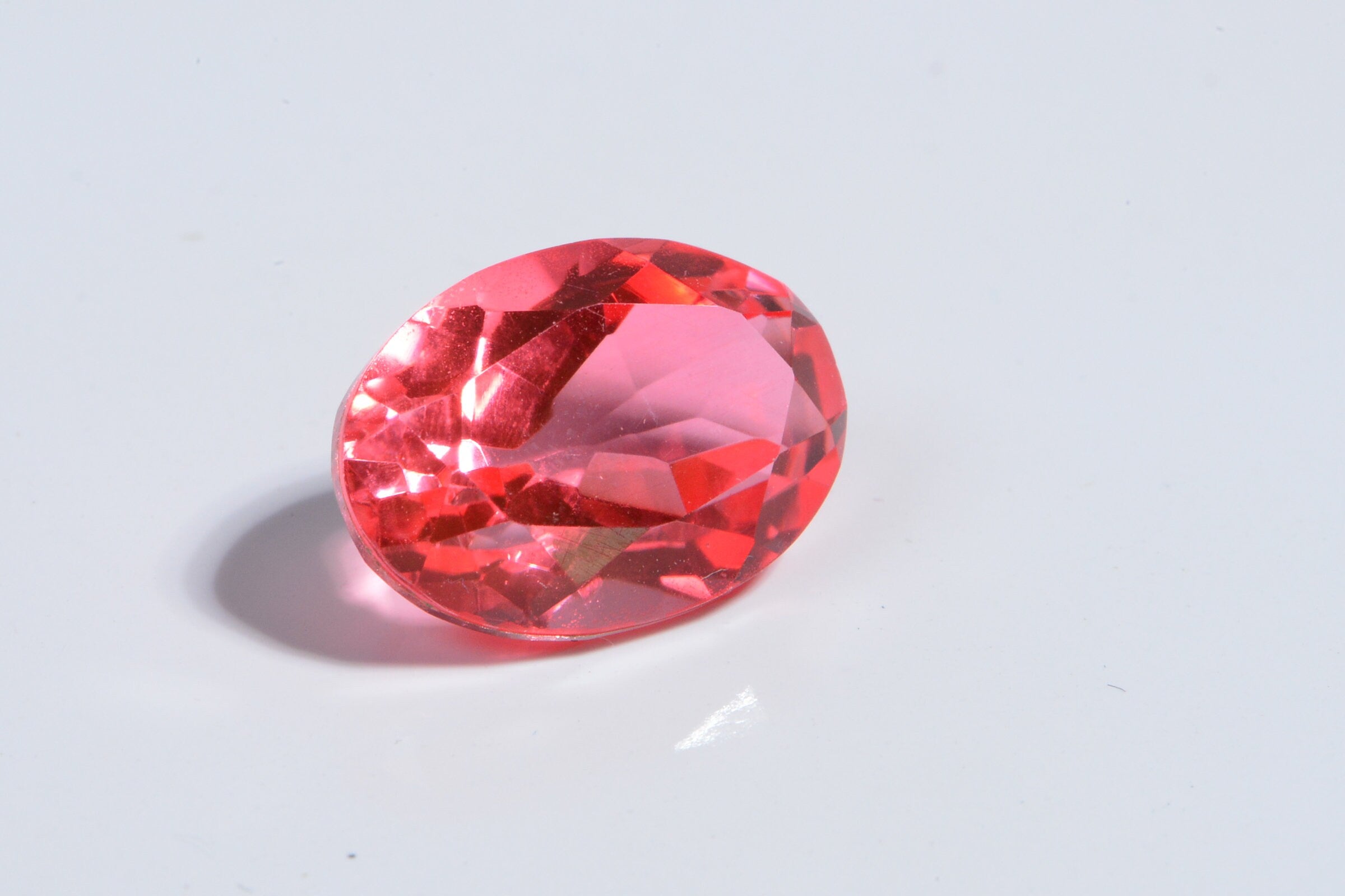 Salmon Pink  Quartz Oval Facet Ring size Cabochon Birthstone Gems