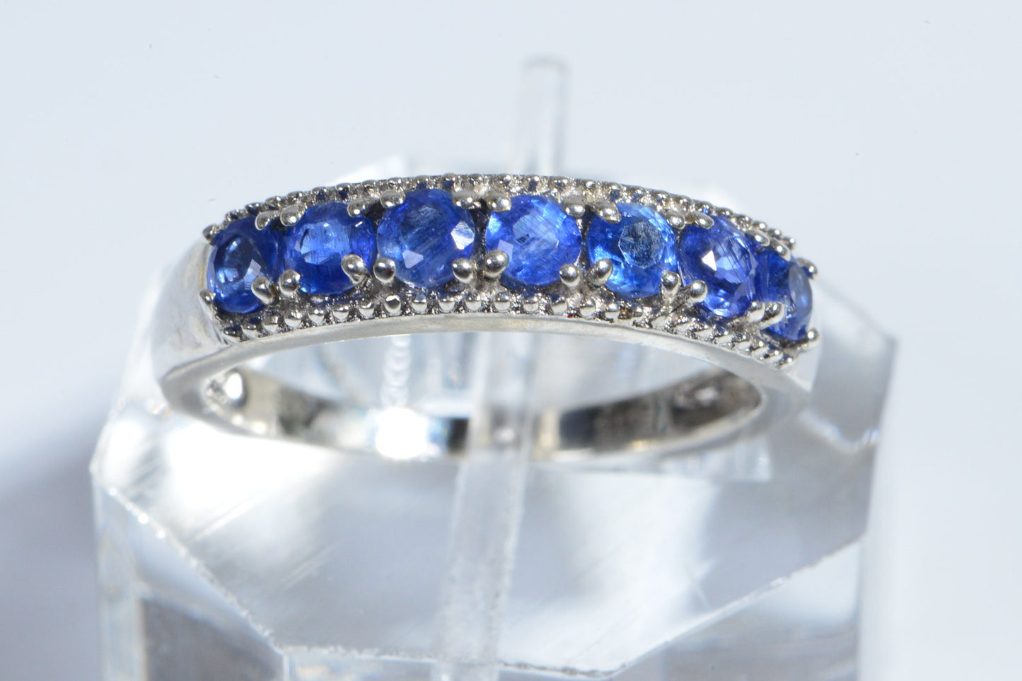 Natural Blue Kyanite Sterling Silver stacking gemstone ring Vintage ring