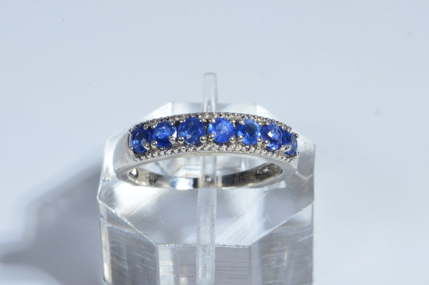 Natural Blue Kyanite Sterling Silver stacking gemstone ring Vintage ring