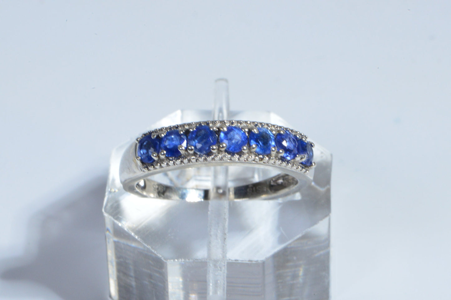 Natural Blue Kyanite Sterling Silver stacking gemstone ring Vintage ring